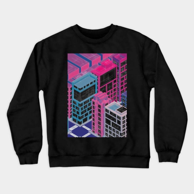 Enchanted Lazy Town - Illuminated Skylines Crewneck Sweatshirt by GelidDexterity